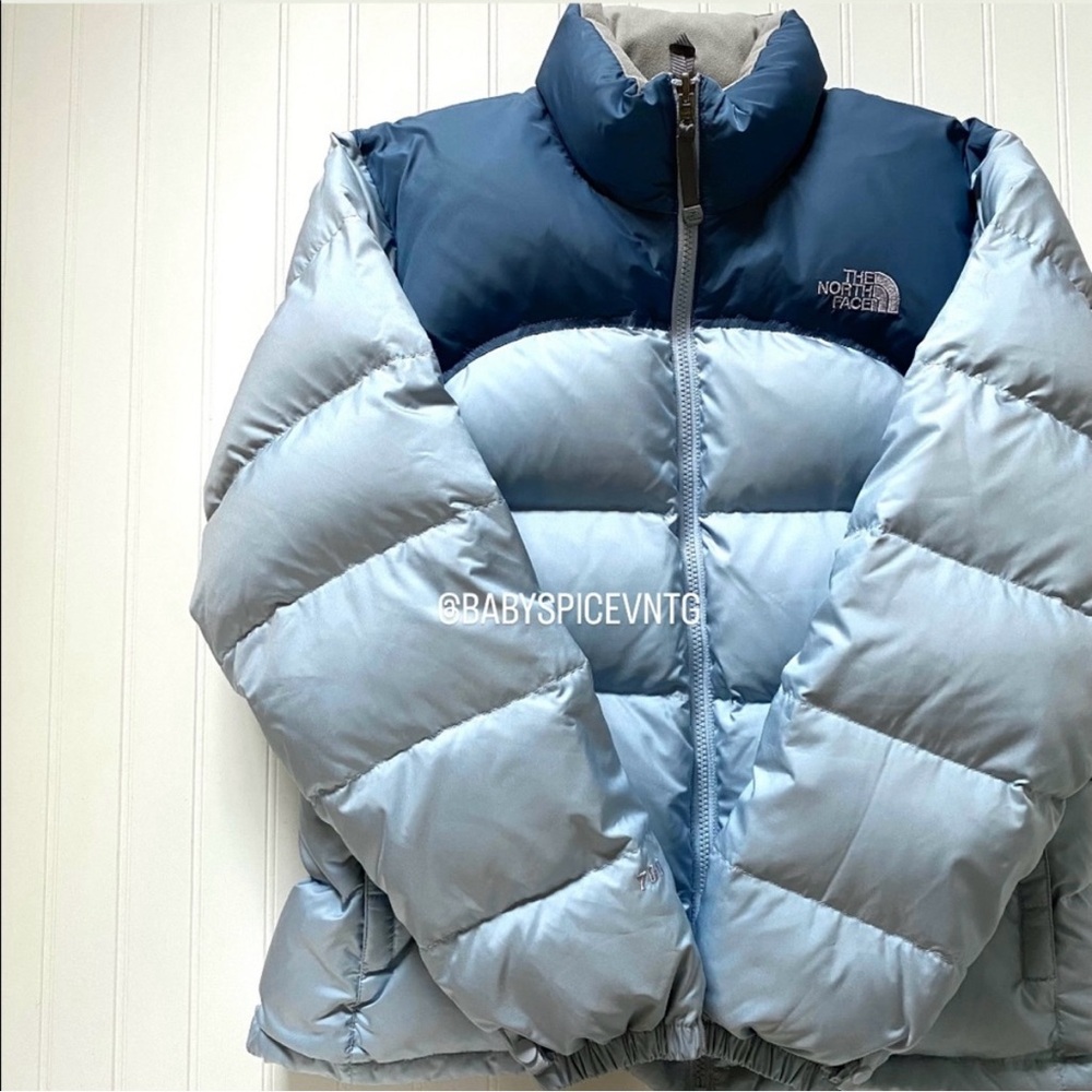 North Face 700 Two-Toned Blue Nuptse Puffer
